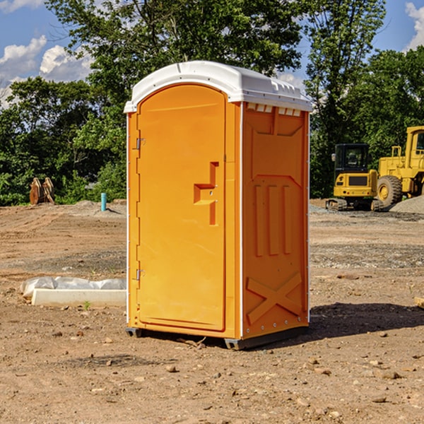 how often are the portable toilets cleaned and serviced during a rental period in Emmet County